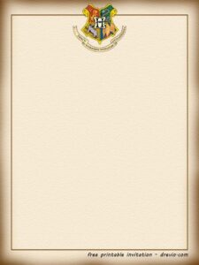 FREE Printable Harry Potter Hogwarts Invitation Template Harry Potter ...