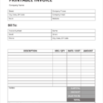 Free Printable Invoice Template PDF WORD EXCEL