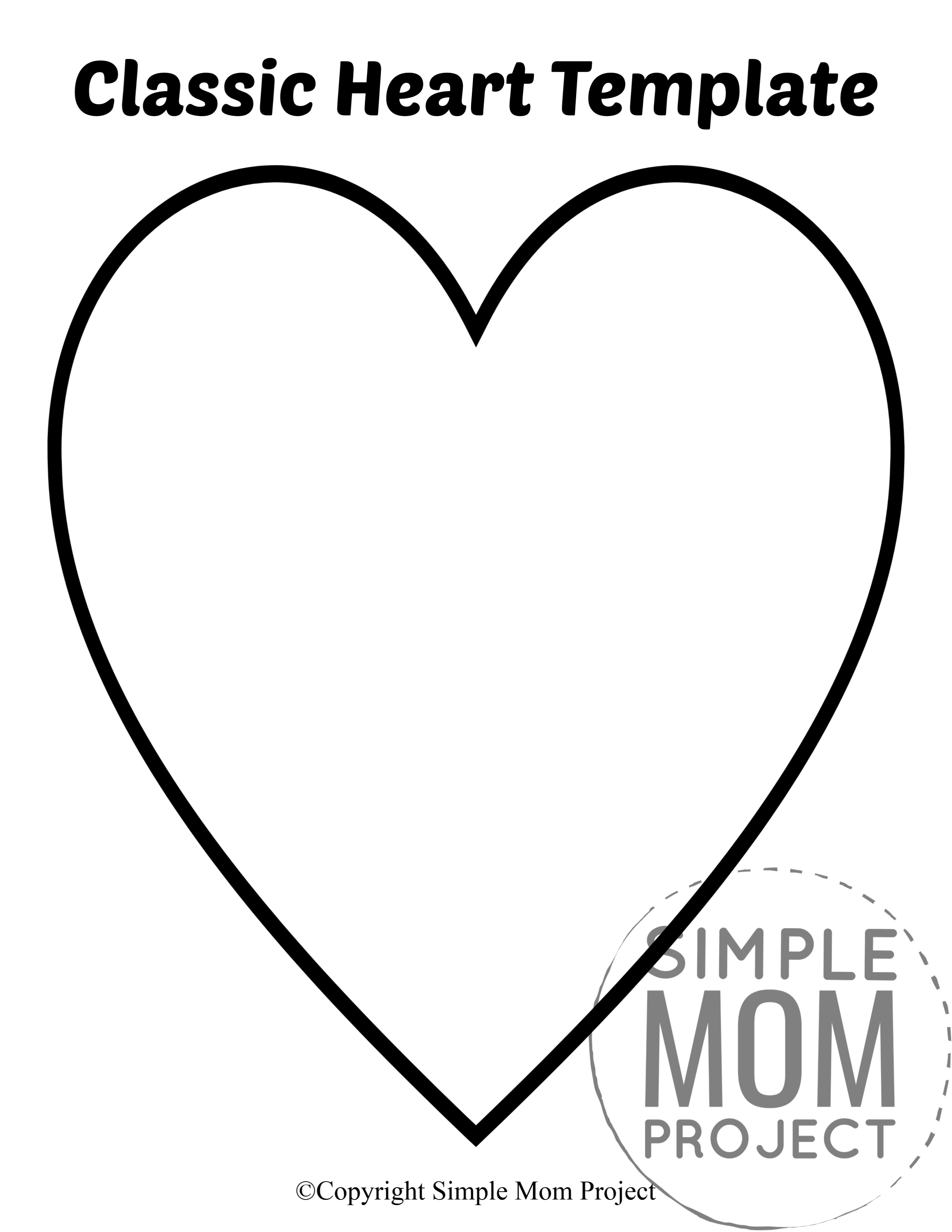 Free Printable Large Heart Shape Templates Simple Mom Project