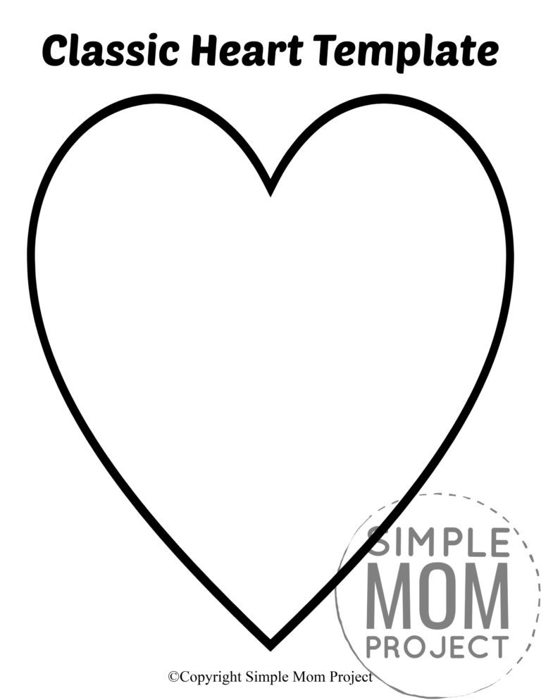 Free Printable Large Heart Shape Templates Simple Mom Project ...