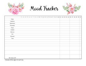 Free Printable Mood Trackers 4 Designs Mood Tracker Free Printables Free Printable Mood Trackers 4 Designs Mood Tracker Free Printables