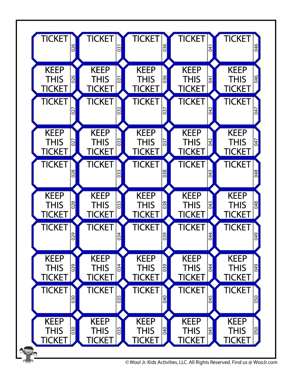 Free Printable Raffle Tickets Template Woo Jr Kids Activities Children s Publishing