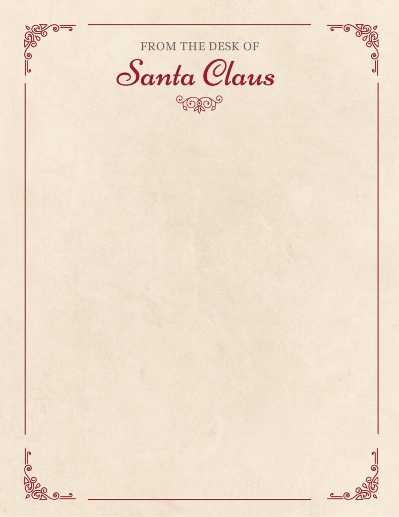 Santa Claus Letter Template Printable