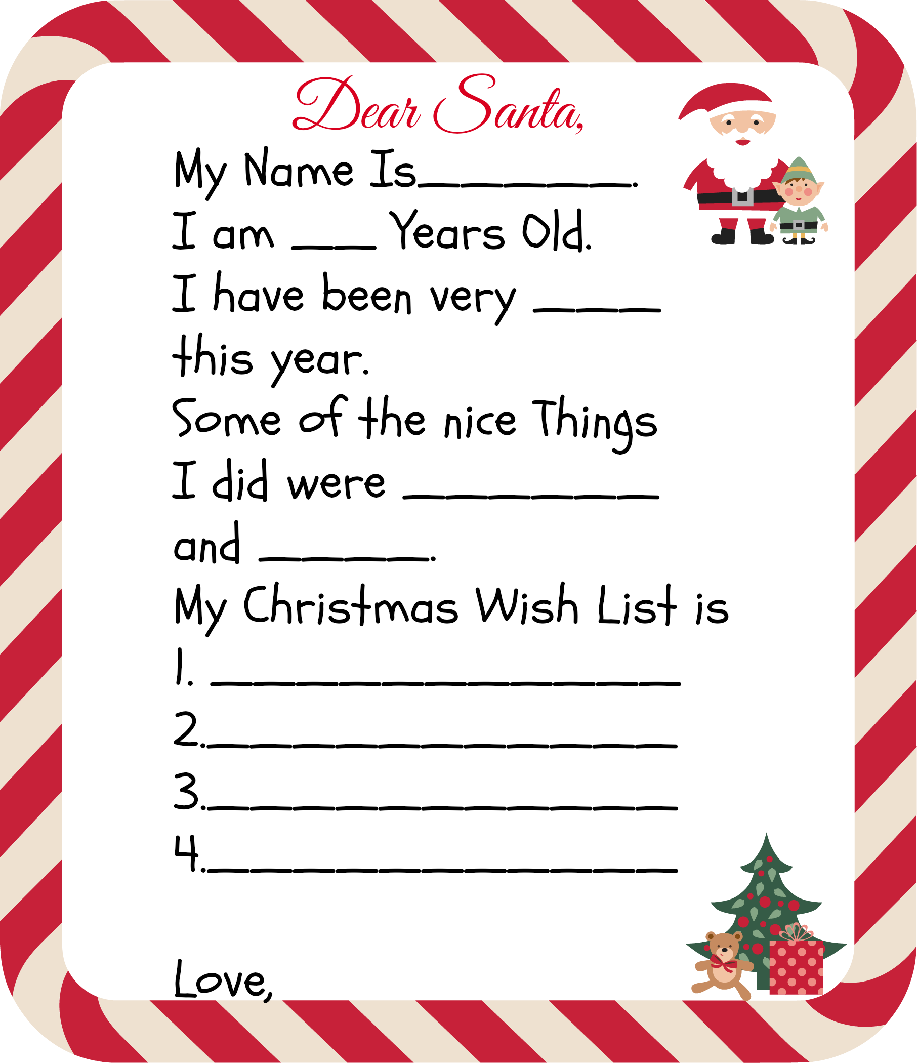 Free Printable Santa Letters For Kids Christmas Letter Template Christmas Lettering Free Santa Letter Template