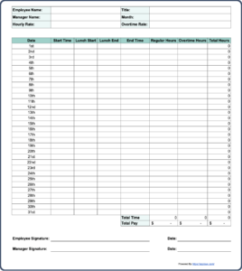 Free Printable Timesheet Templates Excel Word PDF - Fillable Form 2024