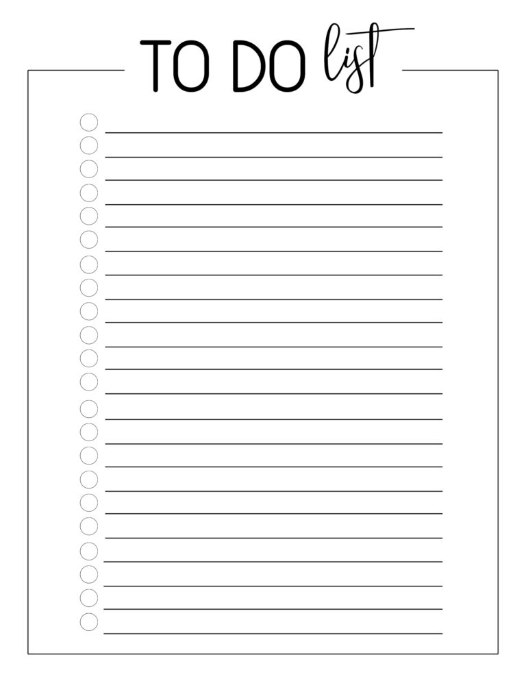 Free Printable To Do Checklist Template Paper Trail Design - Fillable ...