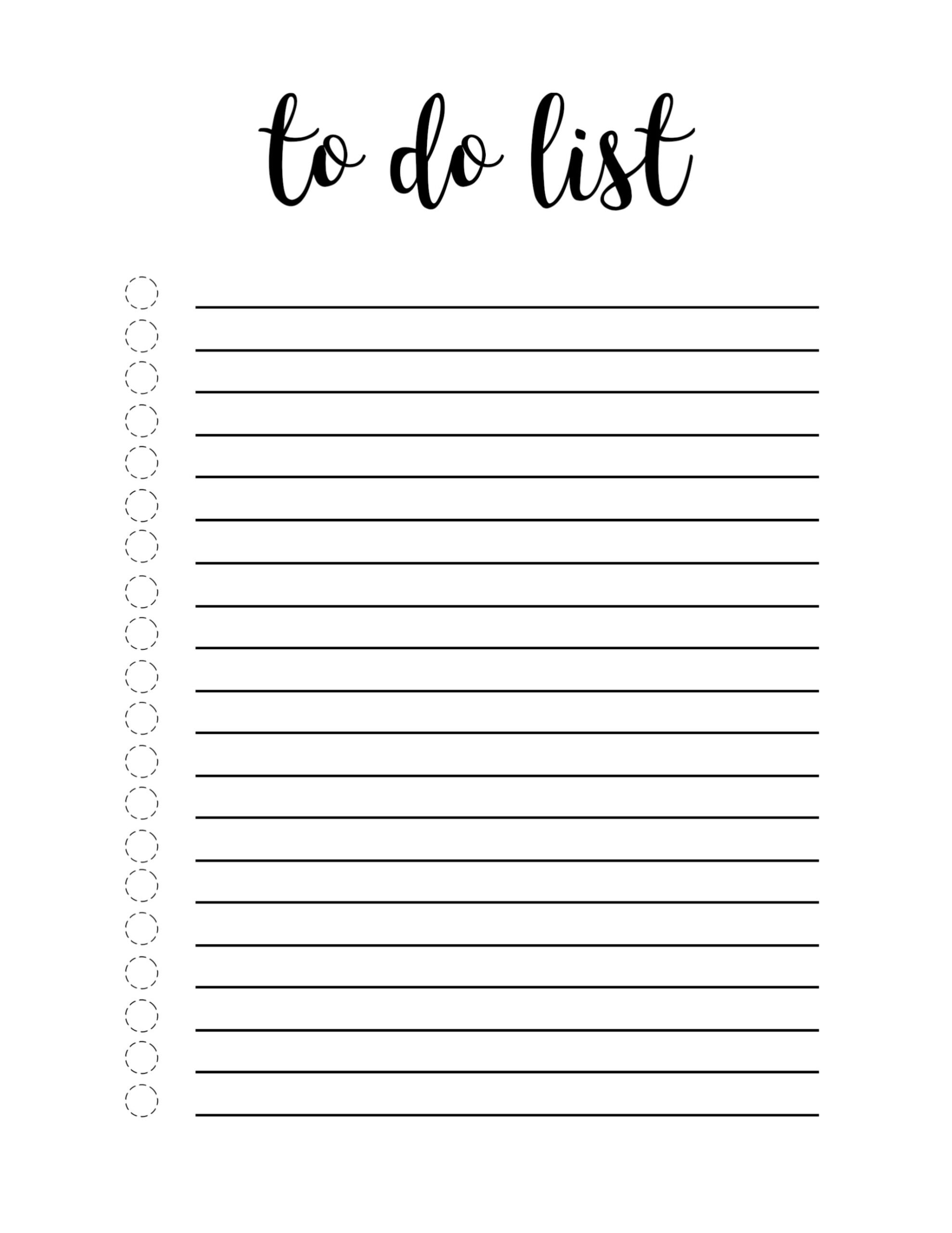 Free Printable To Do List Template Paper Trail Design Fillable Form