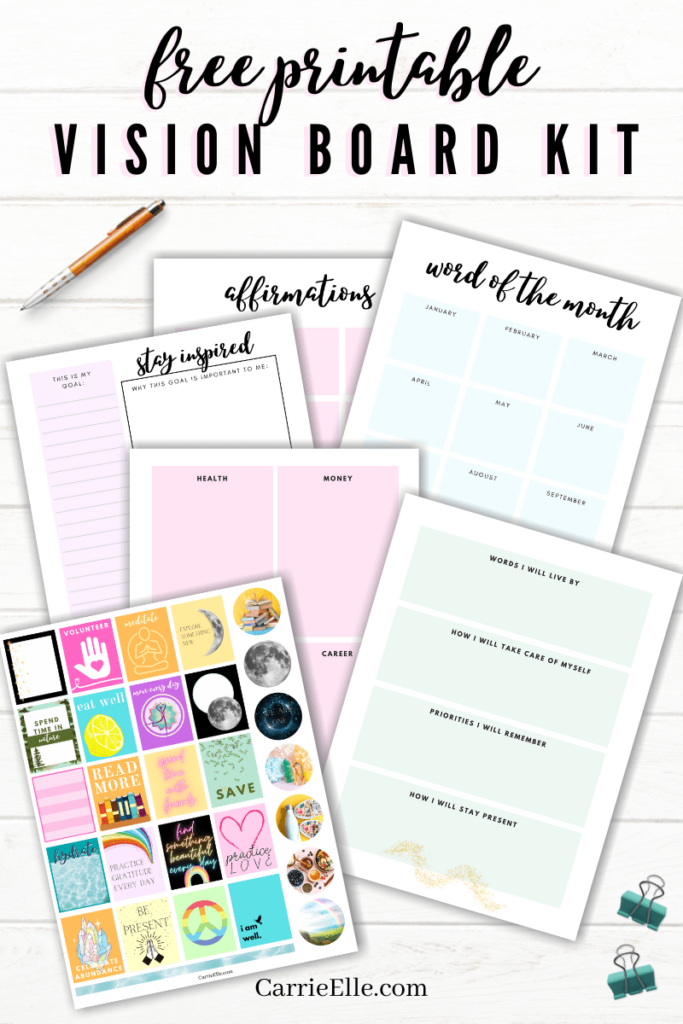 Free Printable Vision Board Kit Carrie Elle - Fillable Form 2023