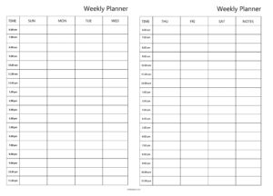 Free Printable Weekly Planner Templates CalendarKart - Fillable Form 2025