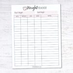 Free Printable Weight Loss Tracker Krafty Planner