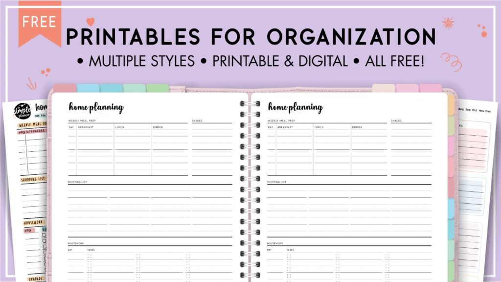 Printable Organization Templates