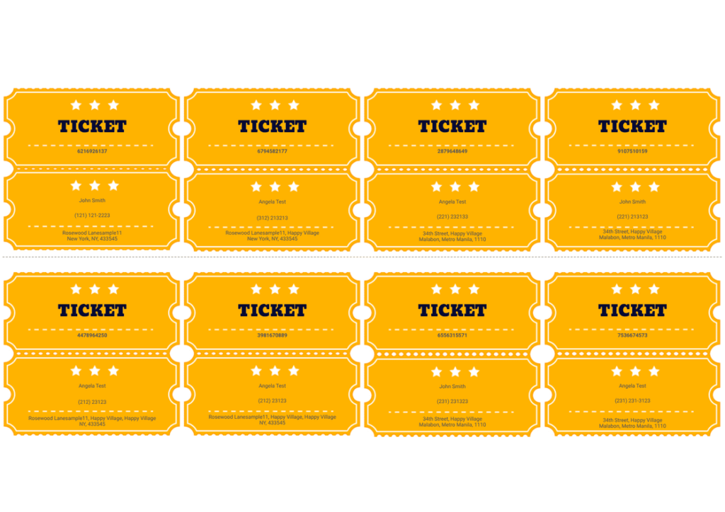 Raffle Ticket Template Printable