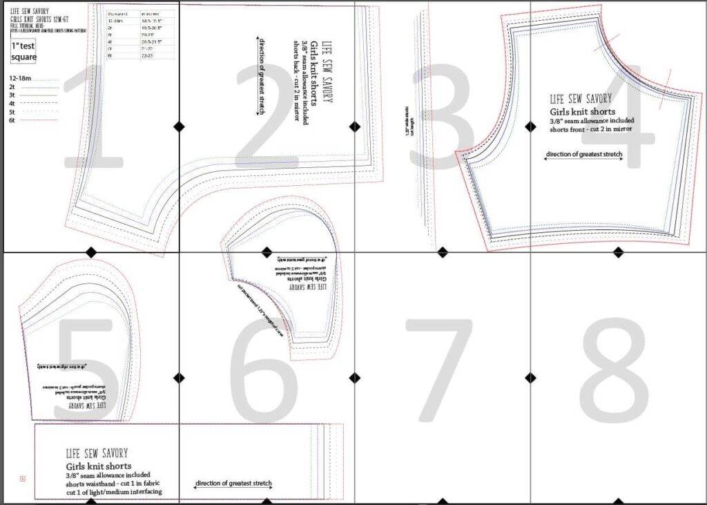 Template Printable Shorts Pattern