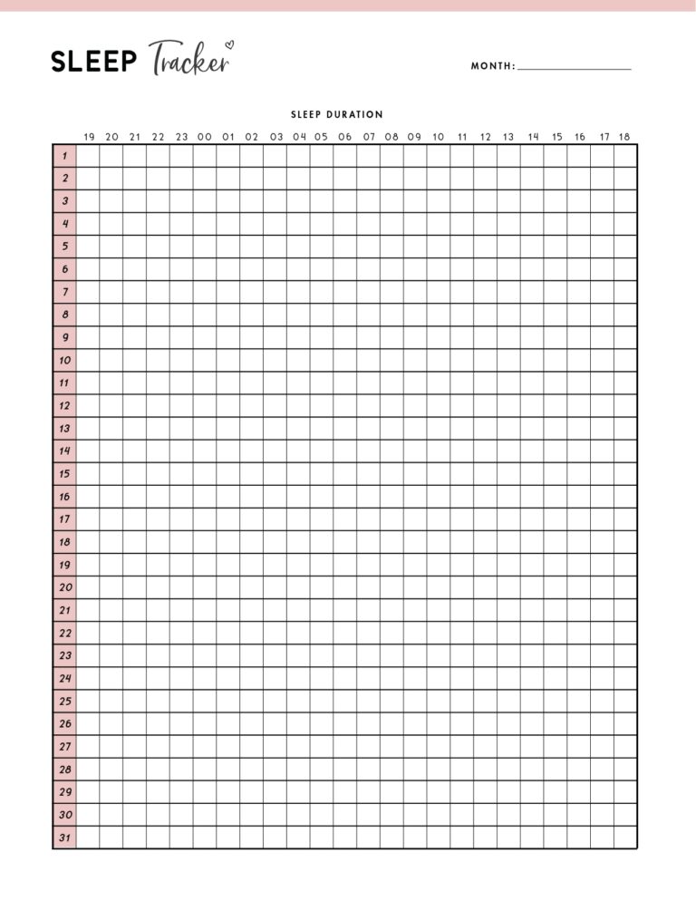 FREE Sleep Log Printable Template - Free Sleep Log Printable Template World Of Printables 768x994 