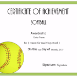 Free Softball Certificate Templates Customize Online
