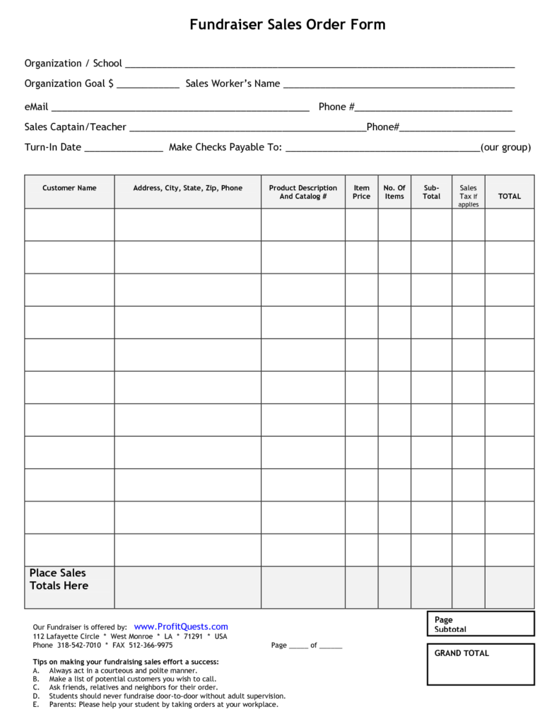 Printable Fundraiser Template Free