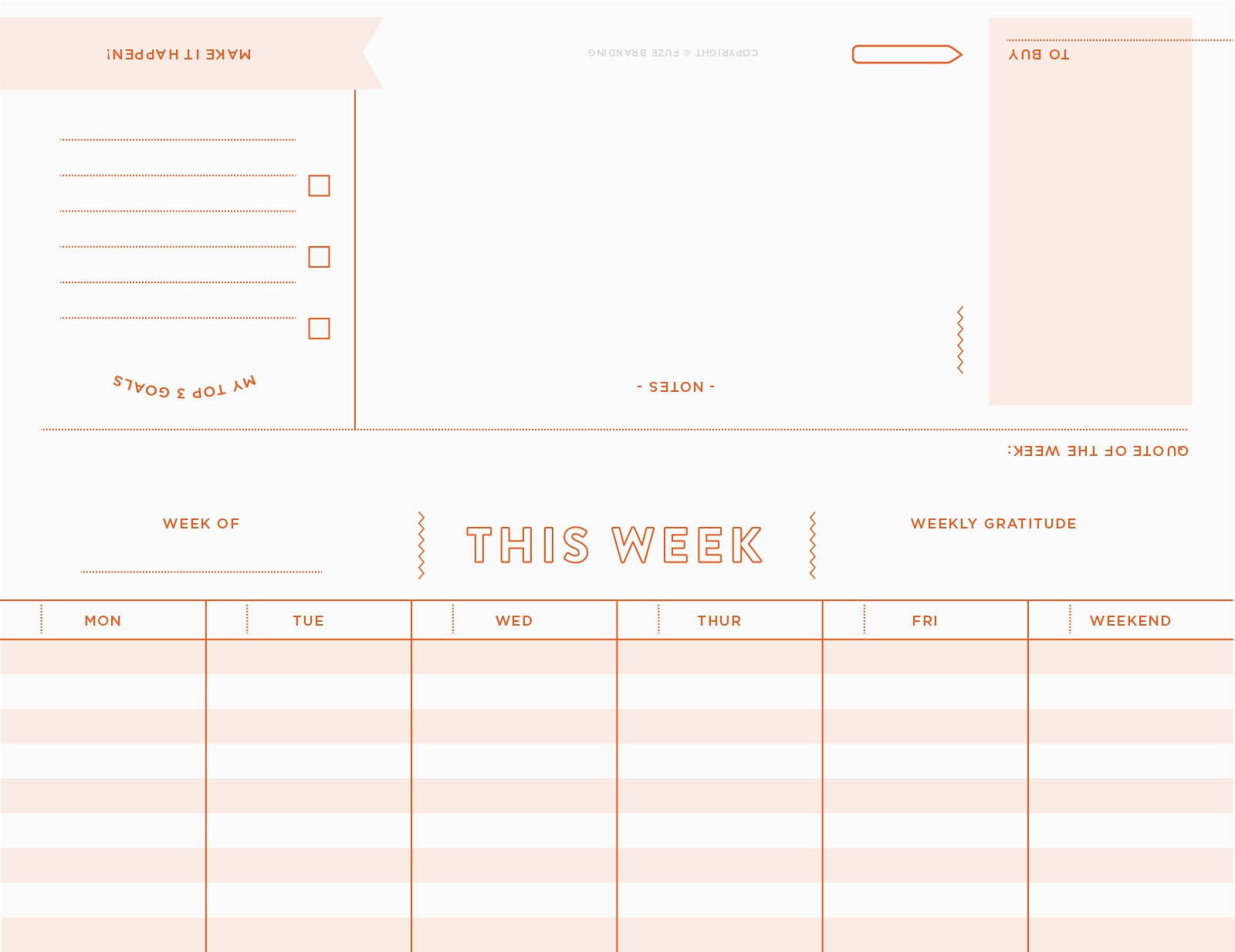 Fuze Branding Free Printable Weekly Planner For Small Business Owners Entrepreneurs