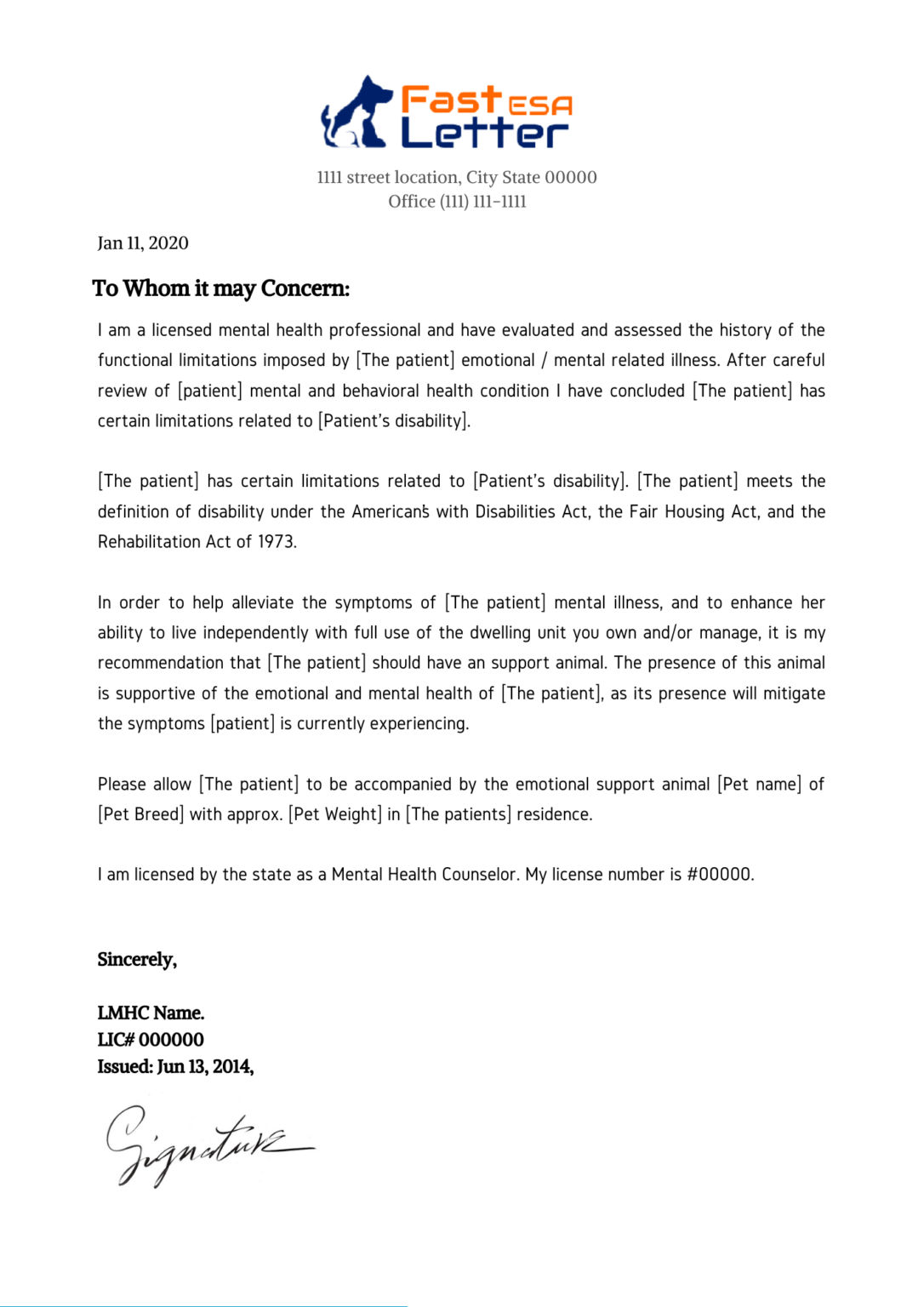 Get esa letter to certify your emotional support animal fast esa letter