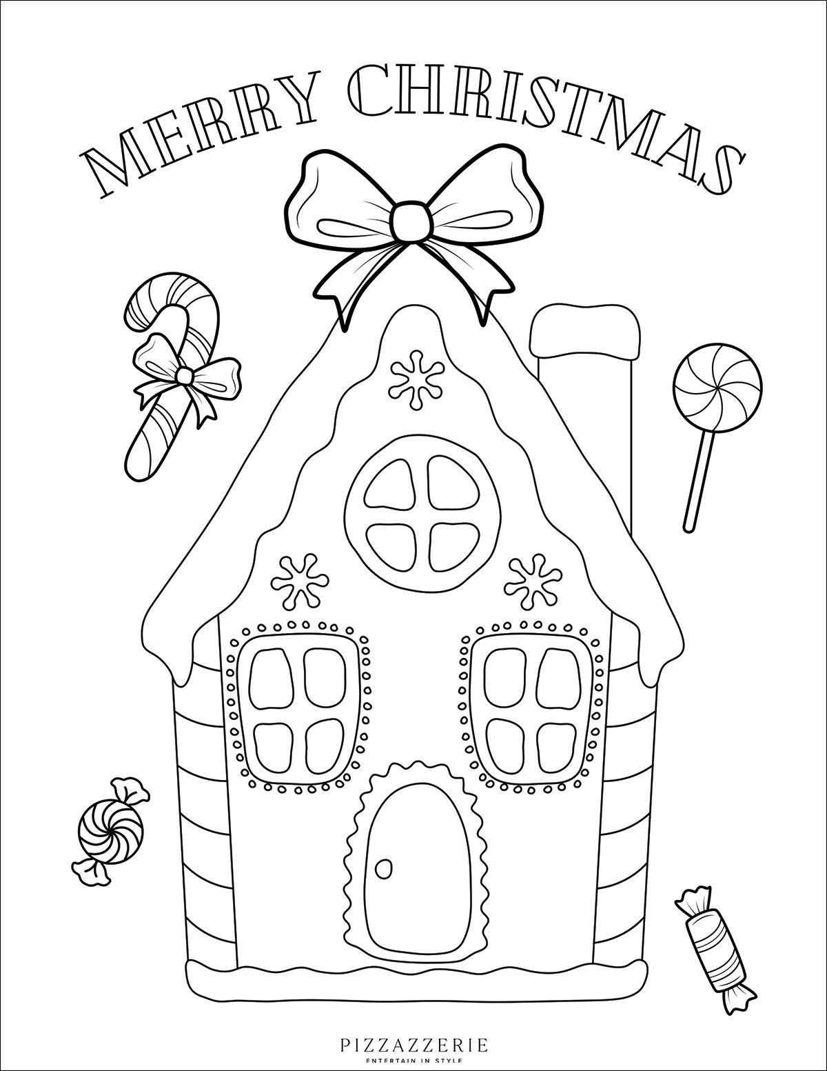 Gingerbread House Coloring Pages Free Printable PDFs Pizzazzerie