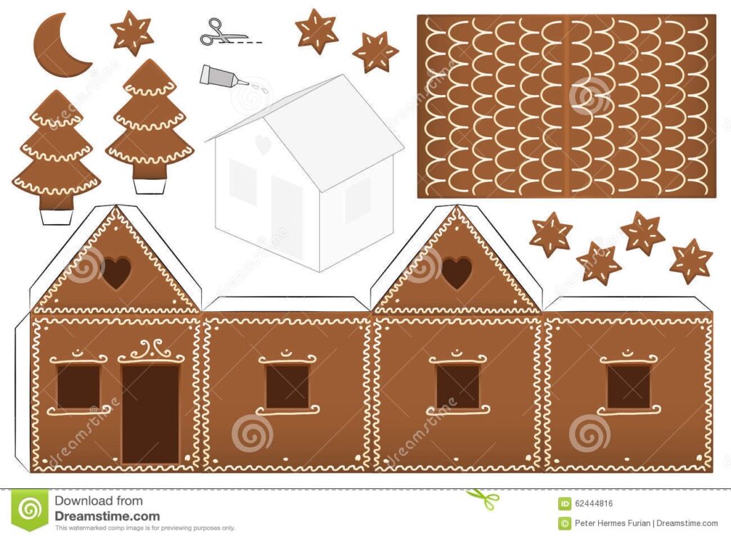 Printable Cut Out Gingerbread House Template