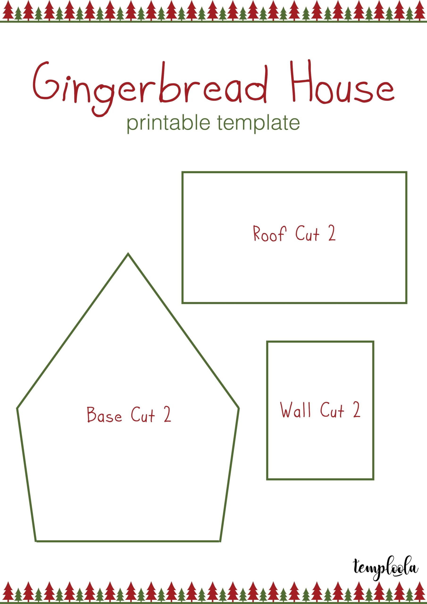 Gingerbread House Template Christmastrees Red And Green Gingerbread House Template Printable Gingerbread House Template Gingerbread House