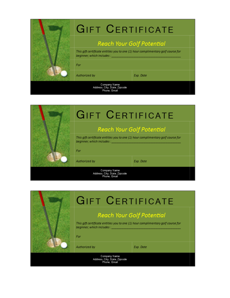 Golf Gift Non Cash Value Voucher Download This Free Printable Golf Gift Voucher If You Often Rush Gift Certificate Template Certificate Templates Golf Gifts