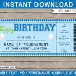 Golf Ticket Birthday Gift Voucher Editable Printable Golf Ticket Template