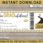 Graduation Road Trip Ticket Template Printable Surprise Road Trip Reveal