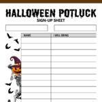 Halloween Potluck Sign Up Sheet Printable Letter 02 Etsy Australia