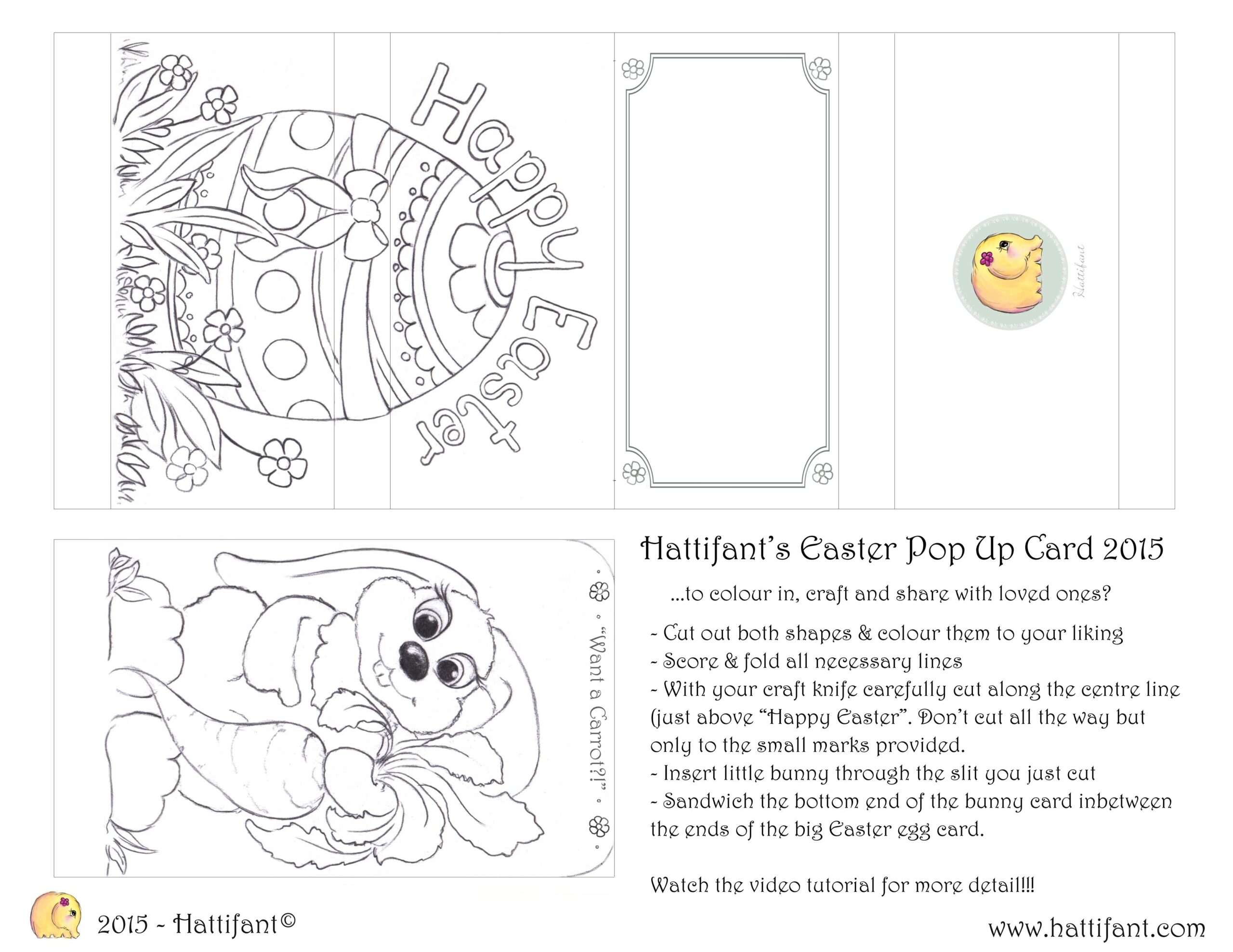 Hattifant s EASTER Bunny Sliding Pop Up Card Hattifant Pop Up Card Templates Templates Printable Free Card Templates Free