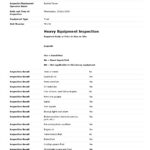 Heavy Equipment Inspection Checklist Template Free Editable Form