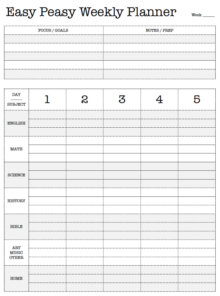 Homeschool Lesson Planner Homeschool Lesson Plans Template Homeschool ...
