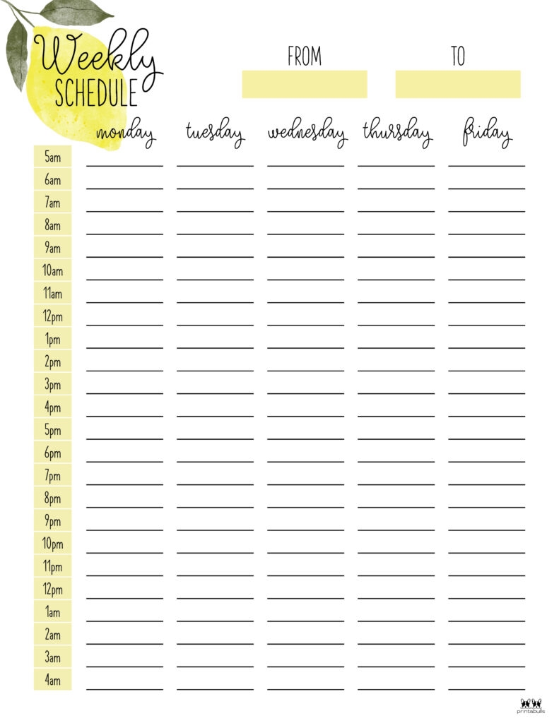 Hourly Planners 20 FREE Printables Printabulls