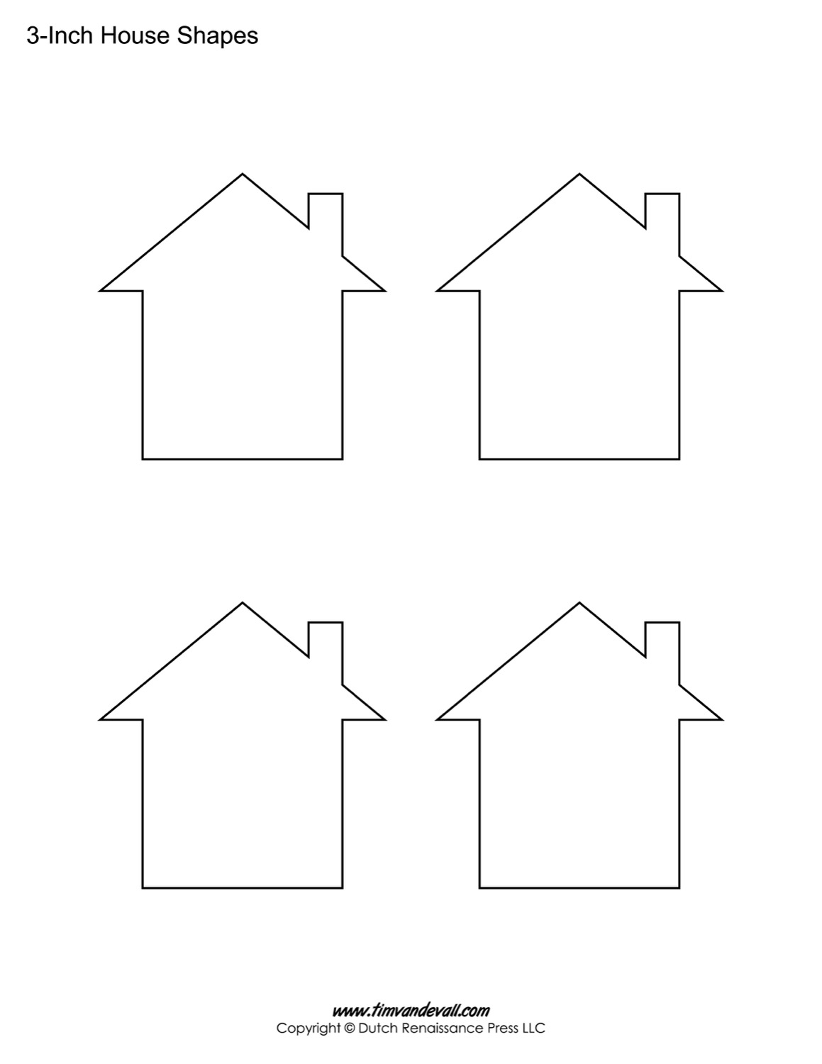 House Templates Free Blank House Shape PDFs