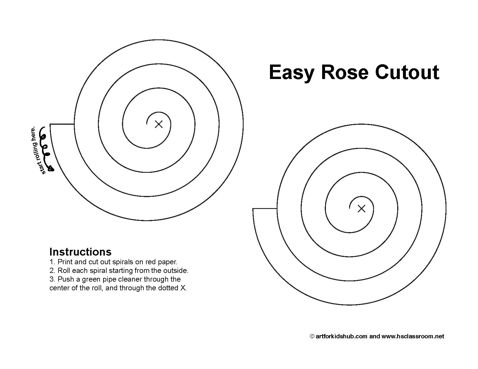 How To Make Easy Paper Flowers For Kids Free Paper Rose Template Paper Rose Template Paper Flower Template Paper Flowers For Kids