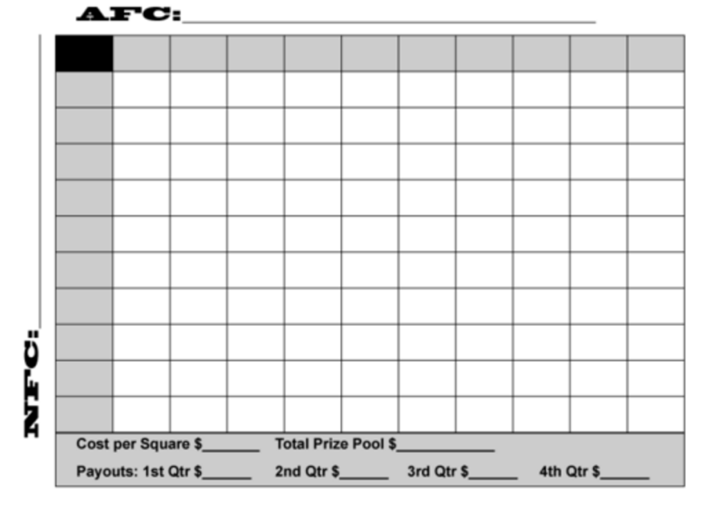 Printable Football Squares Template