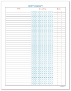 Printable Pantry Checklist Template - Fillable Form 2024