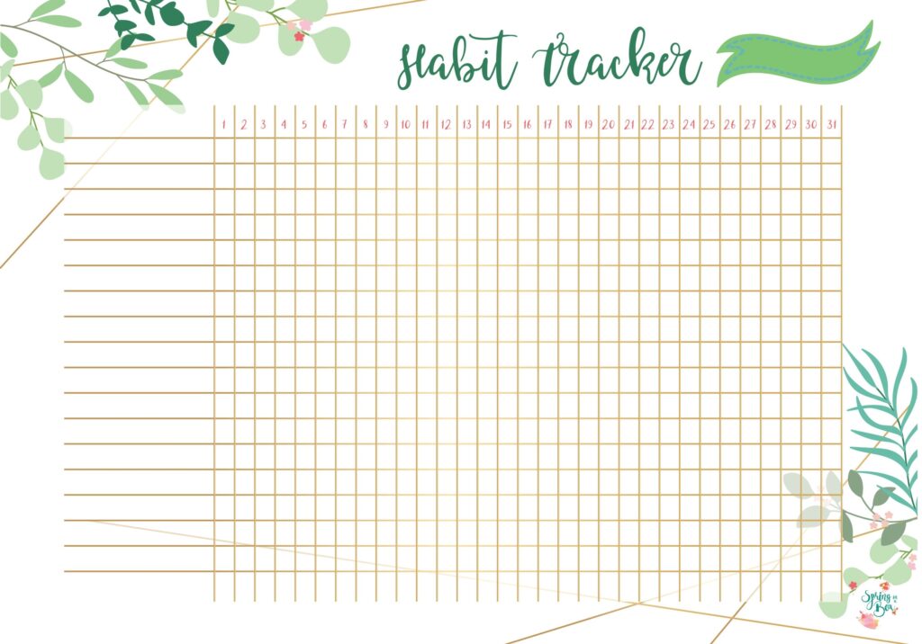 Habit Tracker Printable Bullet Journal