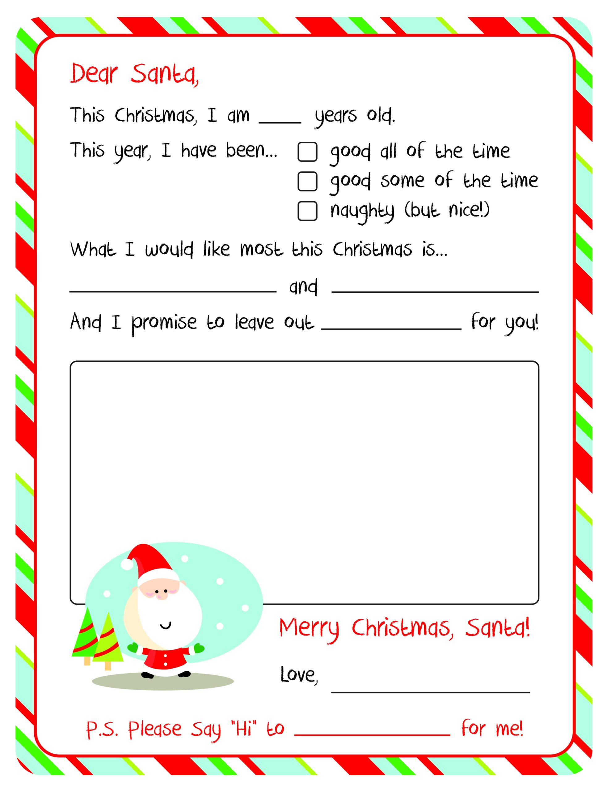 Letter To Santa Free Printable