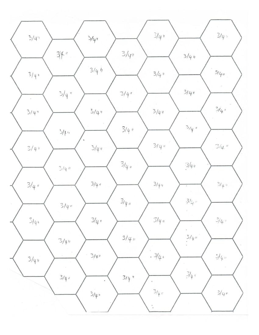 Master Hexagon Template Half Inch pdf OneDrive English Paper Piecing Paper Piecing English Paper