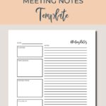 Meeting Notes Template Agenda Template Meeting Printable Etsy Meeting Notes Template Notes Template Agenda Template