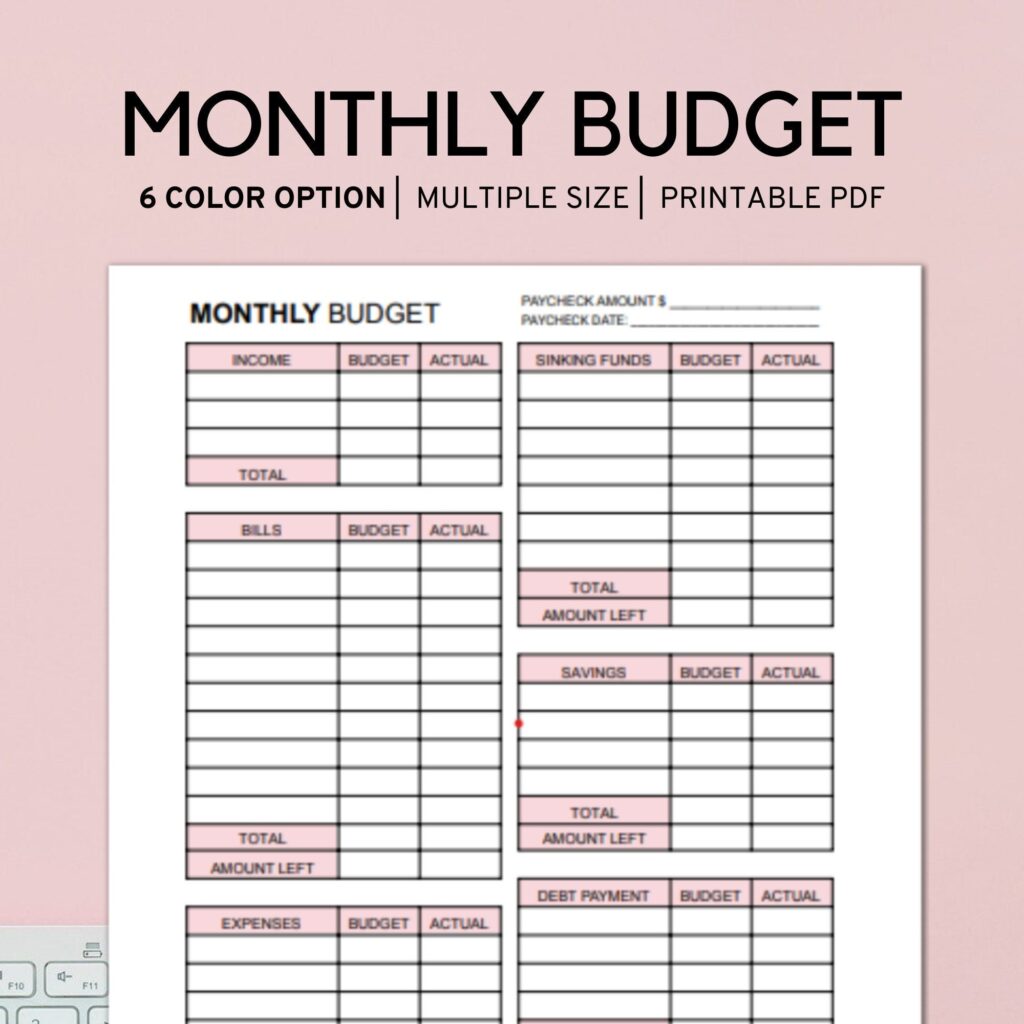 Printable Budget Planner Template