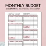 Monthly Budget Planner Printable Monthly Bills Tracker Etsy de