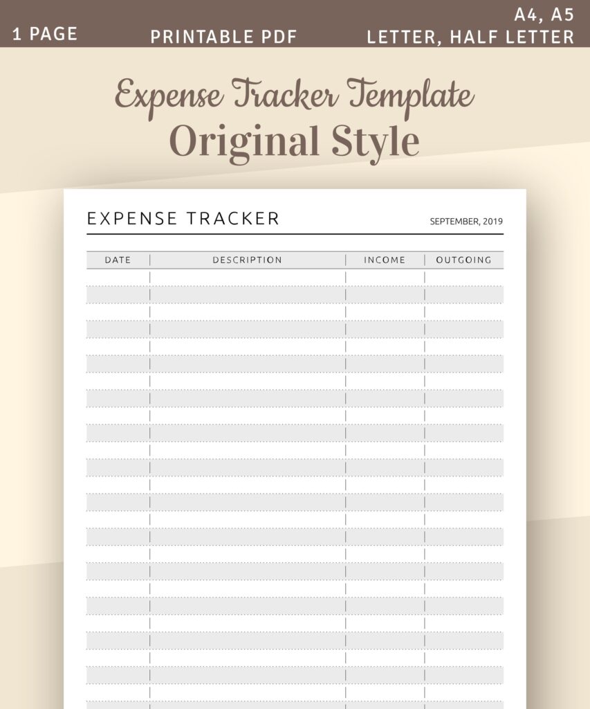 Printable Expense Tracker Template