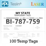 Nevada License Plate Temp Tags For Dealers 10 Mil Teslin Synthetic Paper 100 Sheets