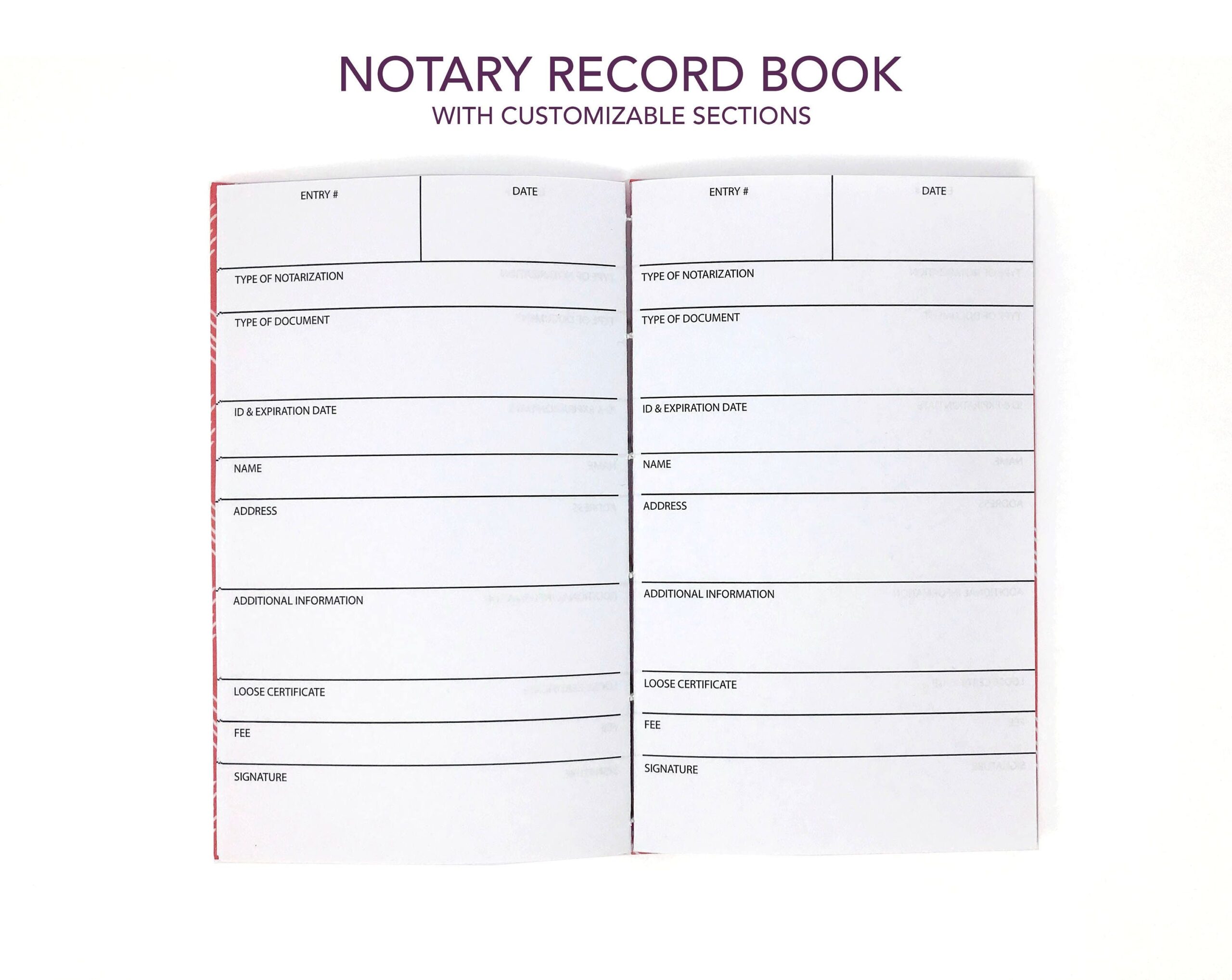 NOTARY JOURNAL For Notary Public Records Customizable Etsy