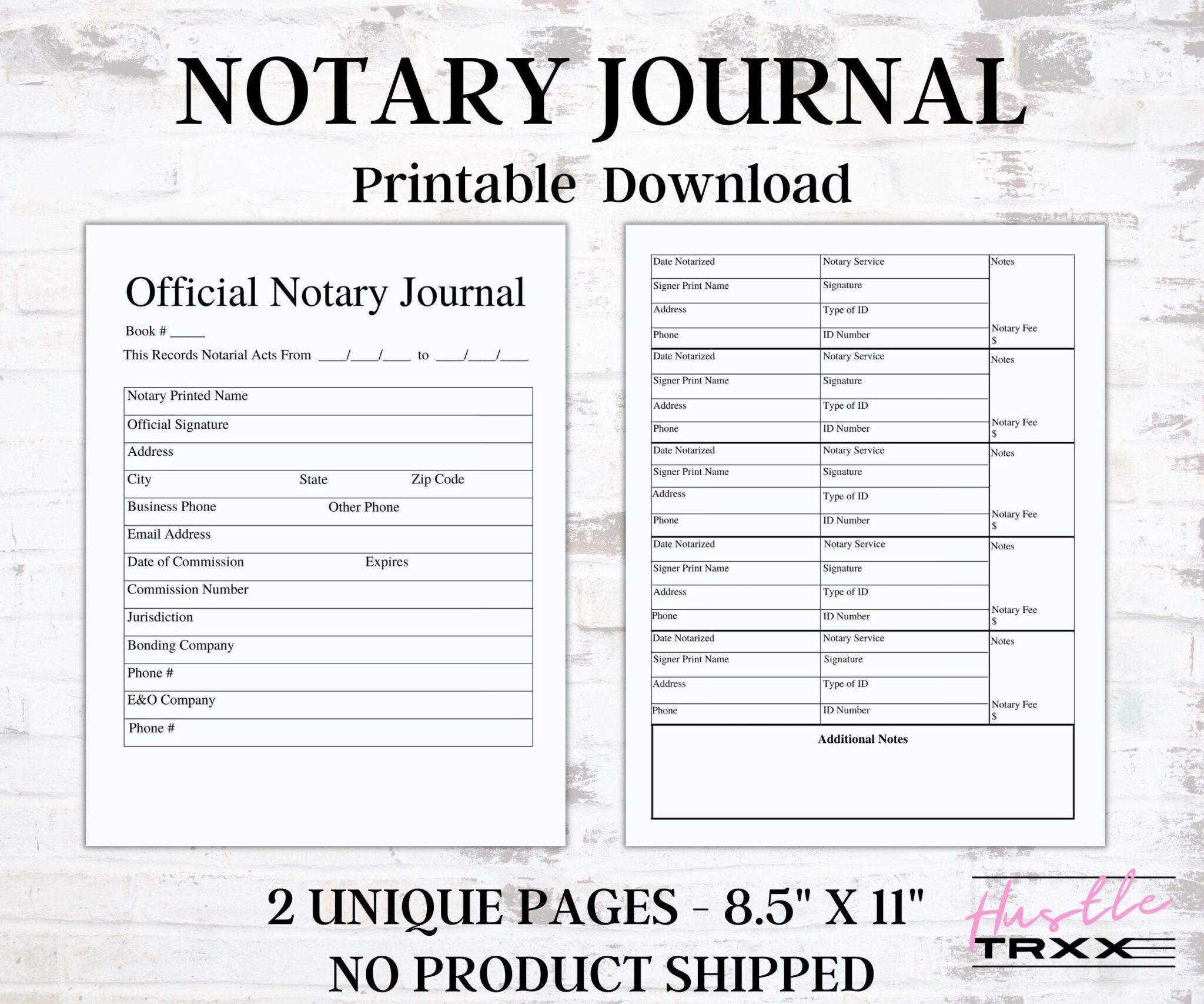 Printable Notary Public Journal Template - Fillable Form 2024