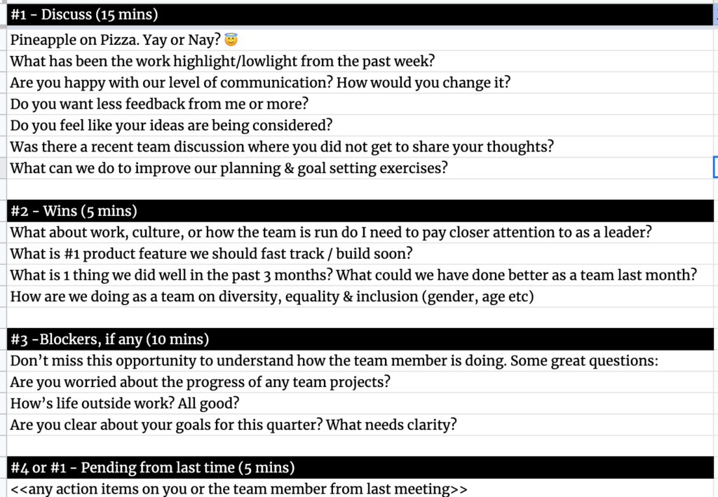 One On One Meeting Excel Template Template free Download 