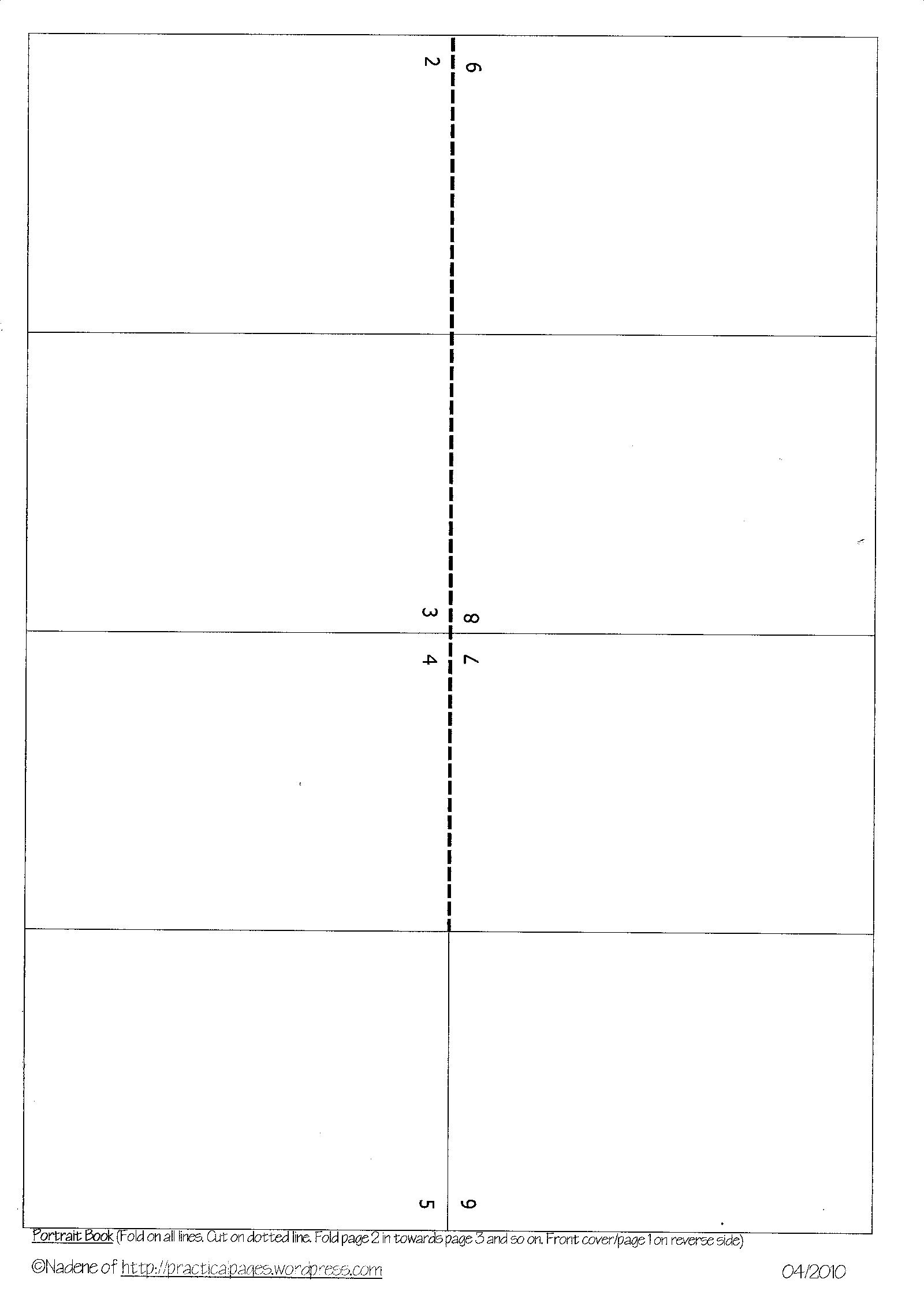 One Page Minibook Templates Practical Pages