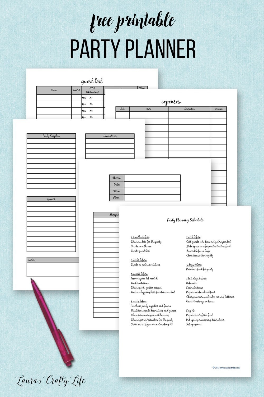 Party Planner Printable